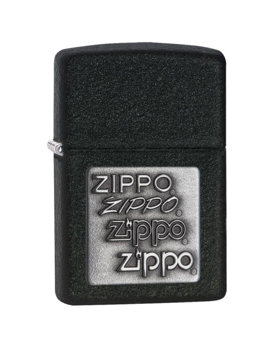 Black Crackle Silver Zippo Logo Windproof Lighter
