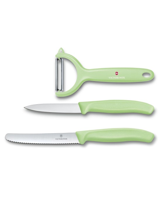 Swiss Classic Trend Colors Paring Knife Set with Tomato and Kiwi Peeler, 3 Pieces