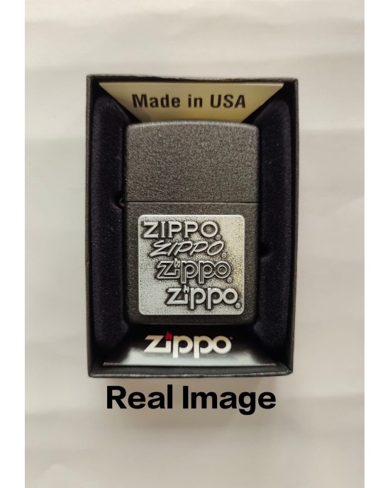 Black Crackle Silver Zippo Logo Windproof Lighter