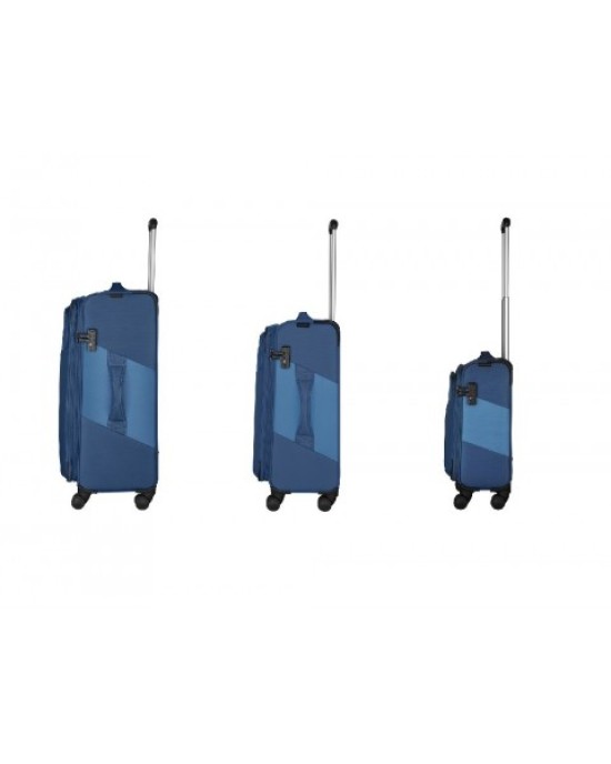 Wenger Syght Softside 4-Wheel Expandable Luggage Set of 3 - Blue (Small, Medium and Large)