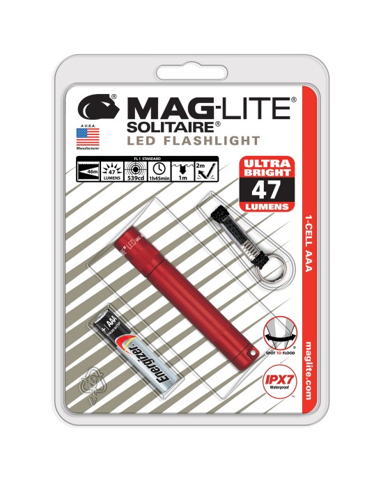 MAGLITE SOLITAIRE 1-CELL AAA LED - RED