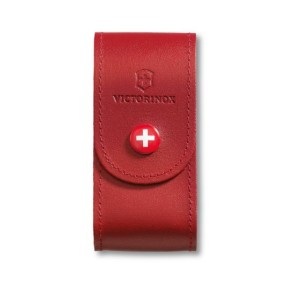 Leather Belt Pouch Red 