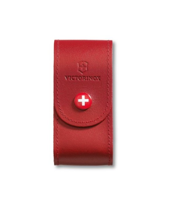 Leather Belt Pouch Red 